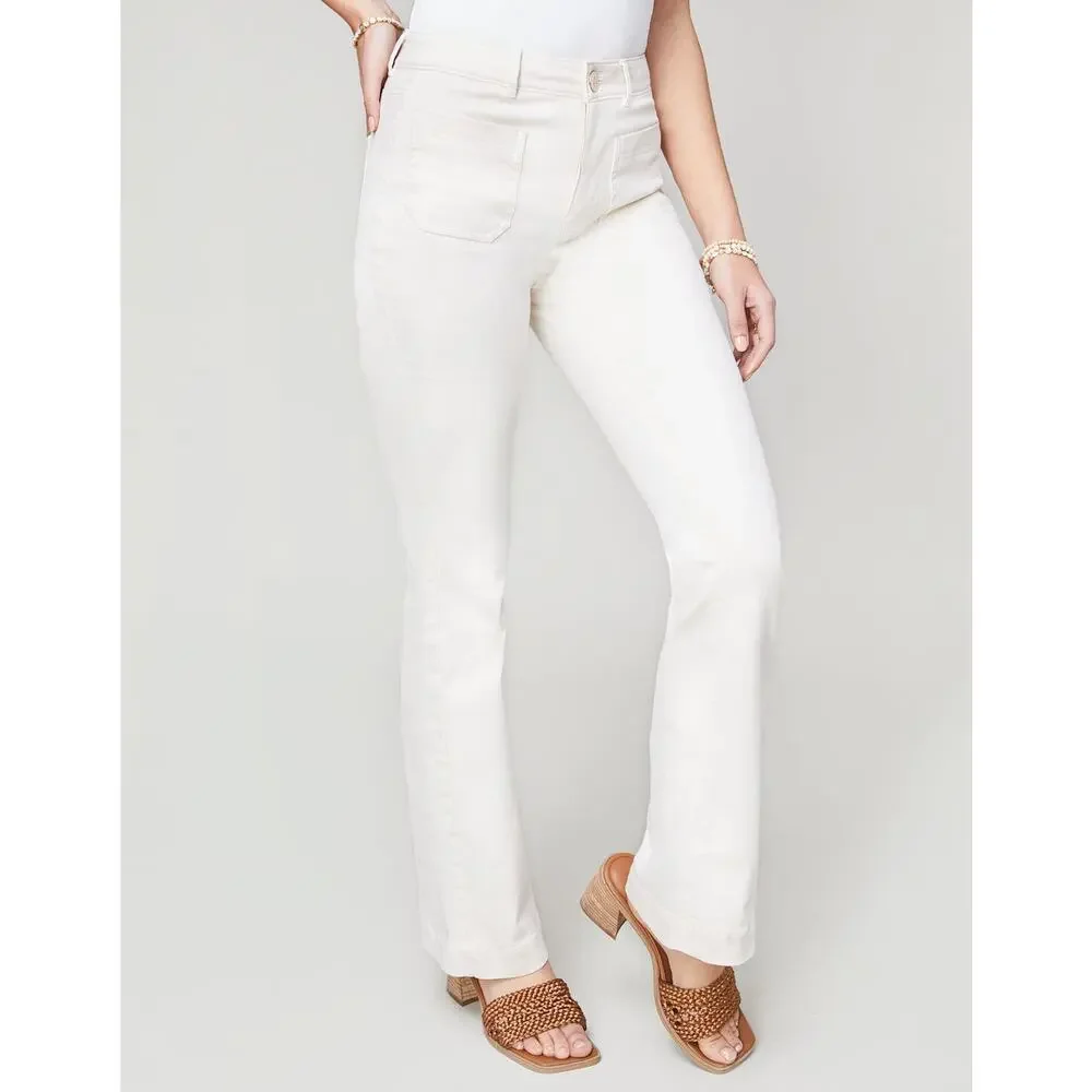 Spartina 449 Leighton Trouser Jeans Ivory 10 Long 32” Inseam - Picture 5 of 16